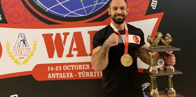 Serhat Evren Arslan bilek güreşinde 5’inci kez dünya şampiyonu oldu