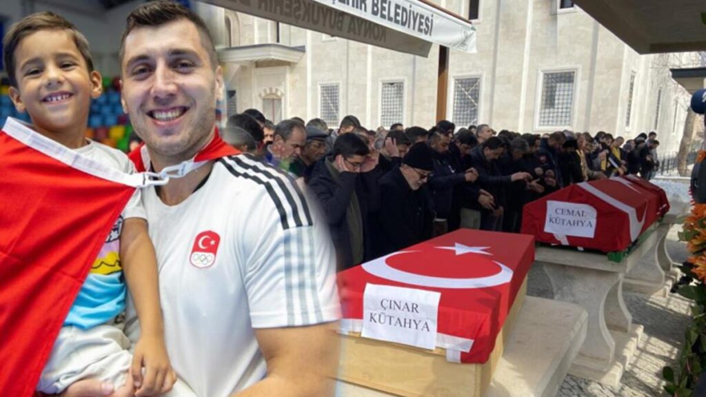 Depremde hayatını kaybeden Cemal Kütahya ve oğlu Çınar’a acı veda